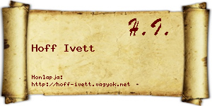 Hoff Ivett névjegykártya